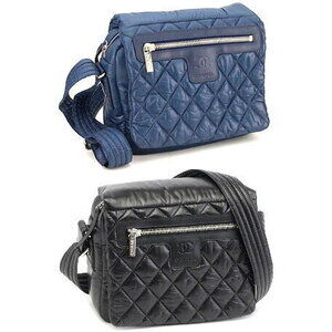 CHANEL Quilted Crossbody Bag Coco Cocoon Black Navy Blue Mark Messenger